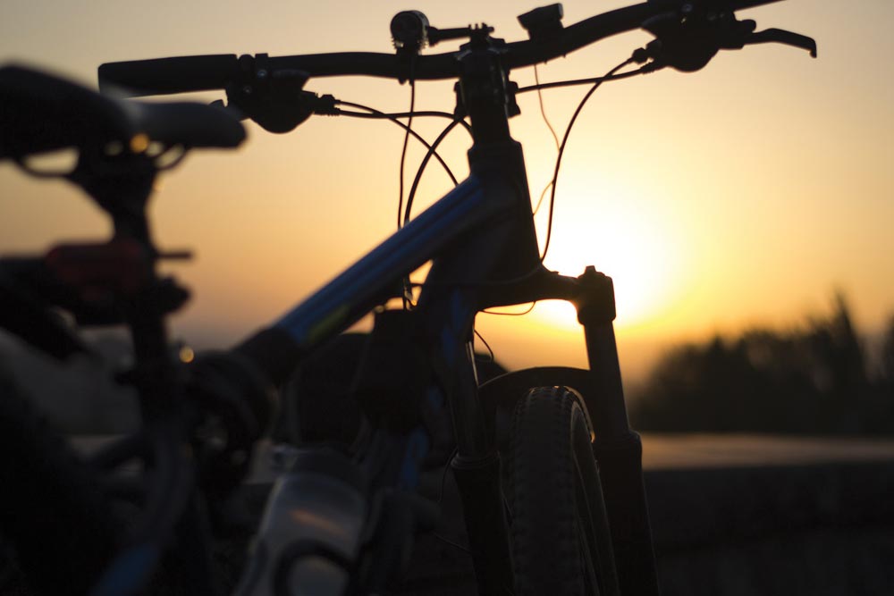 Evening sunset bike ride